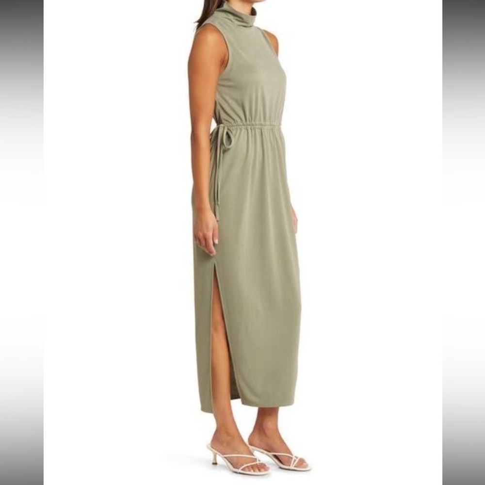 New Open Edit Green Mock Neck Sleeveless‎ Knit Dress size Small - Picture 6 of 13